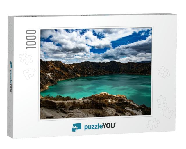Panorama of the Quilotoa Volcano with Its Water-Filled Ca... Jigsaw Puzzle with 1000 pieces