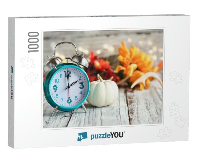 Set Your Clocks & Fall Back. Clock & Decorations of Mini... Jigsaw Puzzle with 1000 pieces