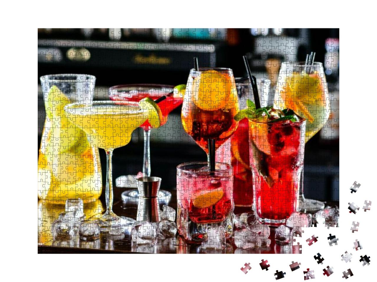 Selection of Best Selling Cocktails Martini Spritz Mojito... Jigsaw Puzzle with 1000 pieces