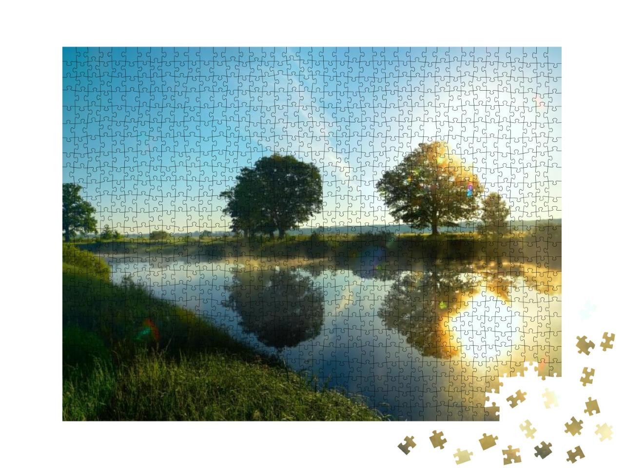 Early Morning on the River in the Summer, in the Spring... Jigsaw Puzzle with 1000 pieces