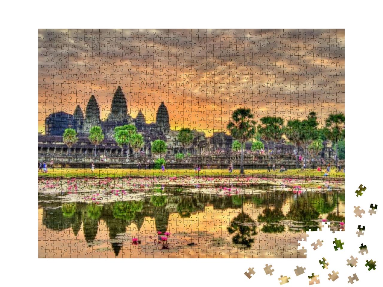 Sunrise At Angkor Wat, a UNESCO World Heritage Site in Ca... Jigsaw Puzzle with 1000 pieces