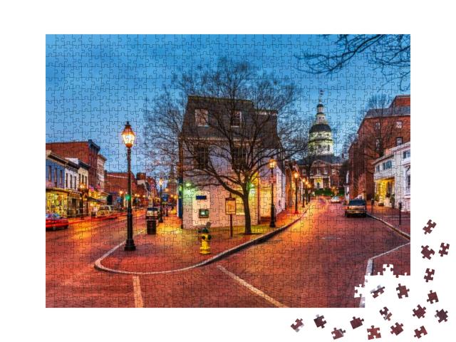 Annapolis, Maryland, USA Downtown Cityscape on Main Street... Jigsaw Puzzle with 1000 pieces