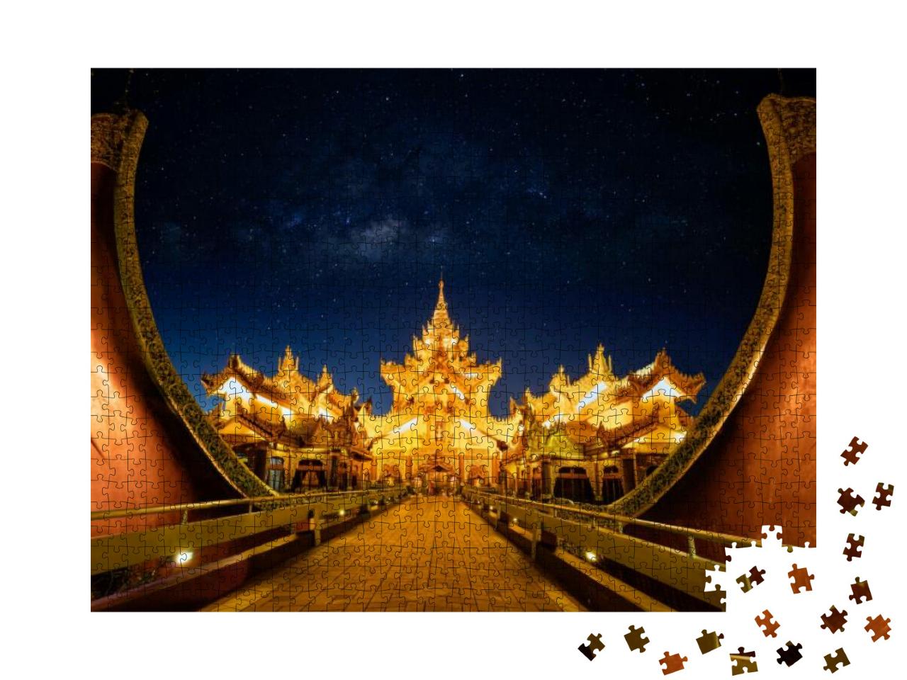 Karaweik Palace At Night, Yangon Myanmar... Jigsaw Puzzle with 1000 pieces