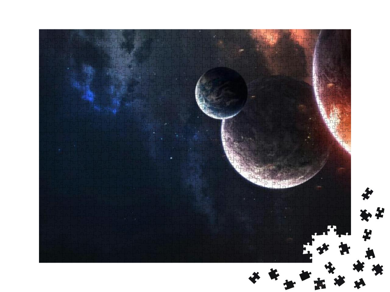 Deep Space Planets, Awesome Science Fiction Wallpaper, Co... Jigsaw Puzzle with 1000 pieces