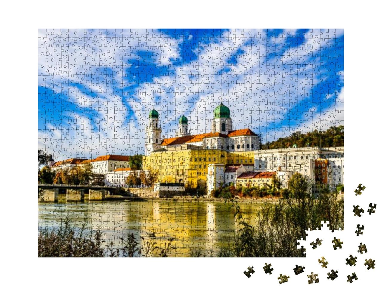 Old Town of the Famous Bavarian Village Passau... Jigsaw Puzzle with 1000 pieces