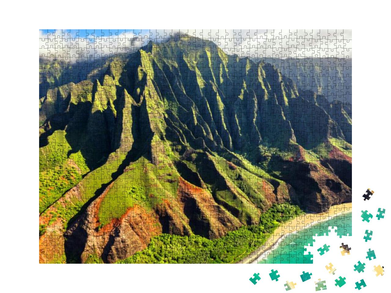 Hawaii Nature Travel Destination. Na Pali Coast on Kauai... Jigsaw Puzzle with 1000 pieces