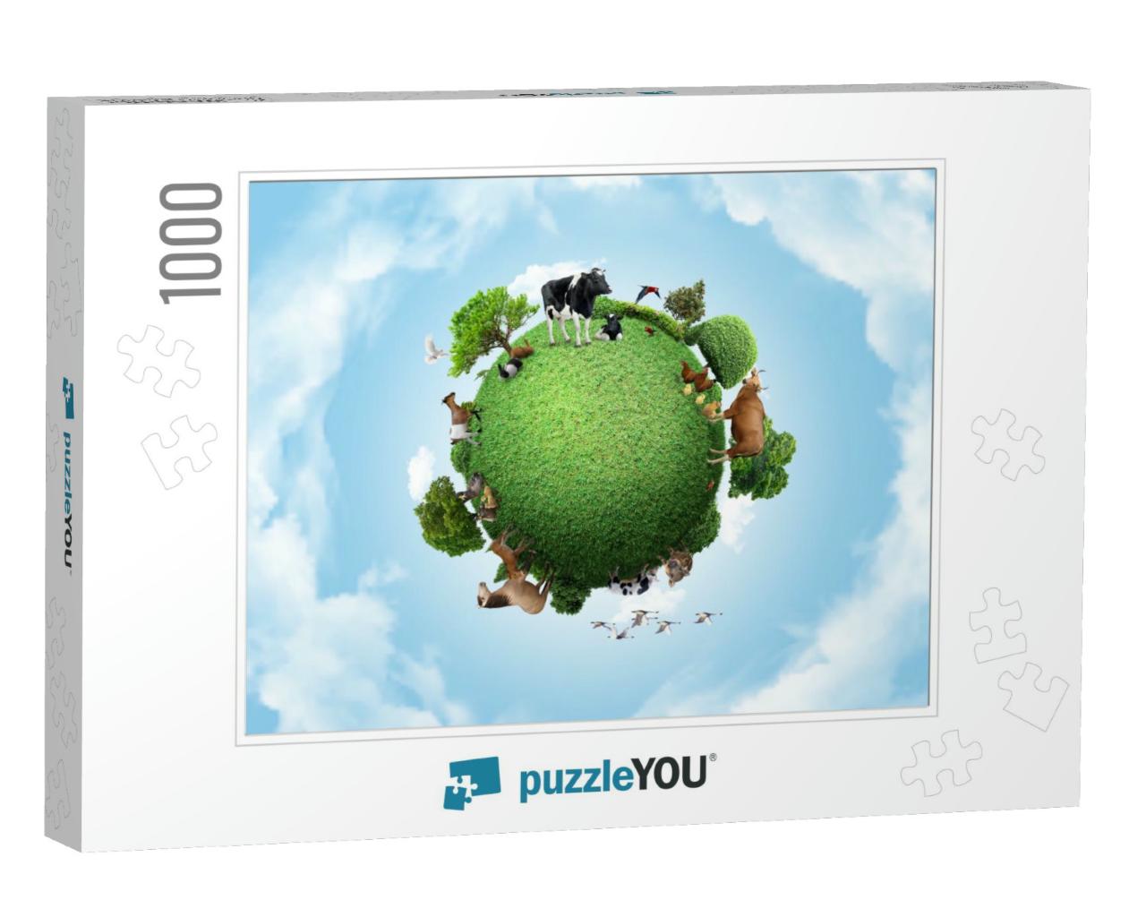 Green Peace Earth, Miniature Planet, Globe Concept... Jigsaw Puzzle with 1000 pieces