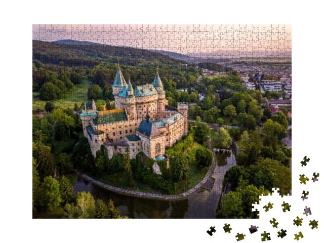 Castle Bojnice, Central Europe, Slovakia. Unesco. Sunset... Jigsaw Puzzle with 1000 pieces