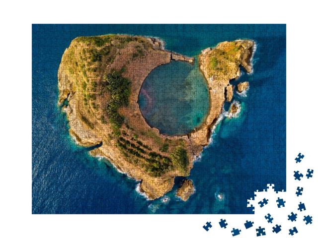 Top View of Islet of Vila Franca Do Campo is Formed by th... Jigsaw Puzzle with 1000 pieces