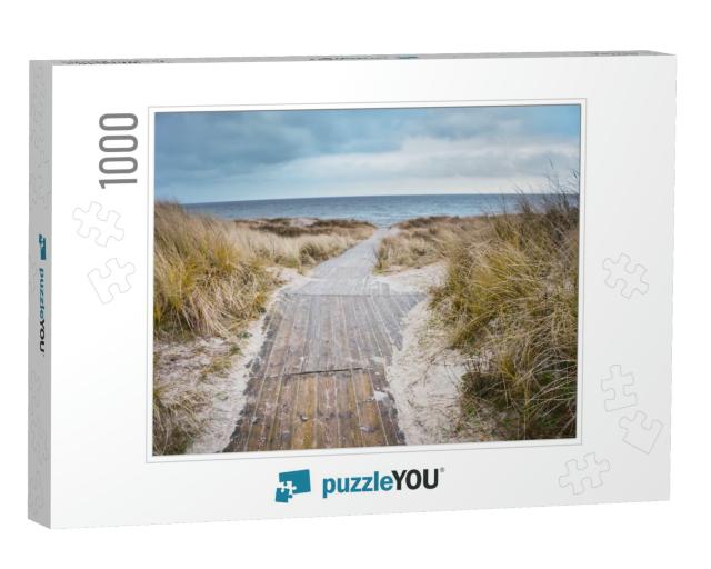 Beach of Baltic Sea in Cold Days. Original Wallpaper with... Jigsaw Puzzle with 1000 pieces