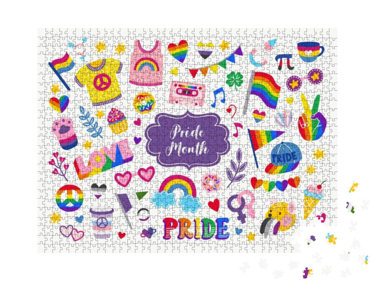 Vector Collection of Lgbtq Community Symbols with... Jigsaw Puzzle with 1000 pieces