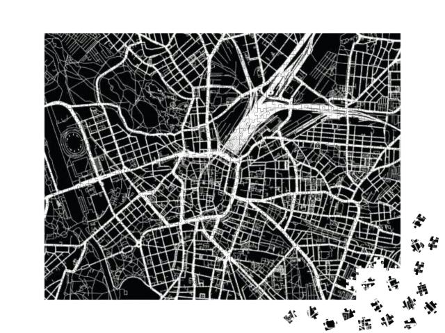 Urban Vector City Map of Leipzig, Germany... Jigsaw Puzzle with 1000 pieces