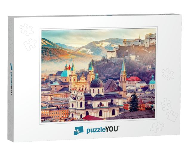 Salzburg, Austria, Europe. City in Alps of Mozart Birth... Jigsaw Puzzle