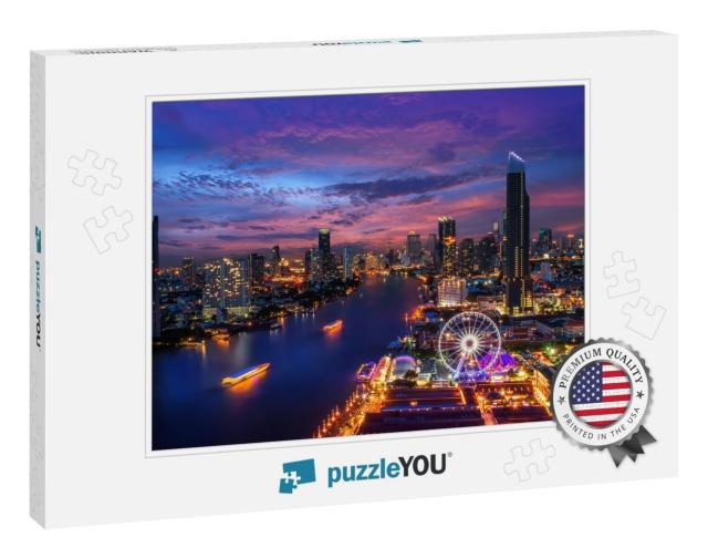 Bangkok Cityscape. Bangkok Night View in the Business Dis... Jigsaw Puzzle