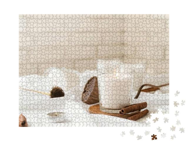 Home Decoration & Interior. Beautiful Burning Candles wit... Jigsaw Puzzle with 1000 pieces