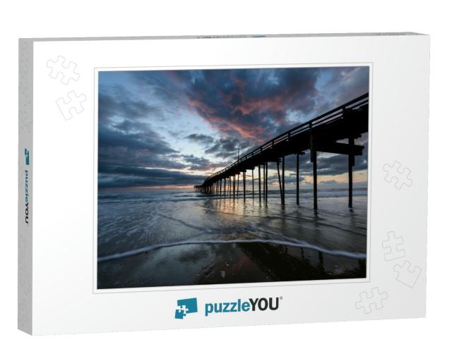Fishing Pier At Sunrise in Outer Banks, Nc... Jigsaw Puzzle