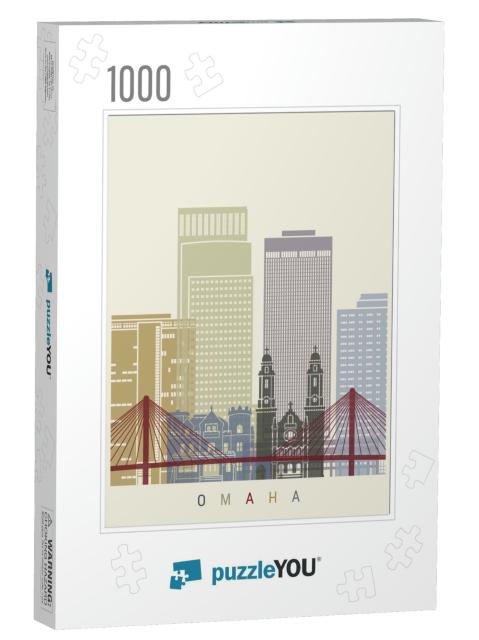 Omaha Skyline Poster in Editable Vector File... Jigsaw Puzzle with 1000 pieces