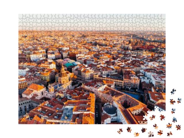 Aerial View of Madrid La Latina District At Sunset. Archi... Jigsaw Puzzle with 1000 pieces