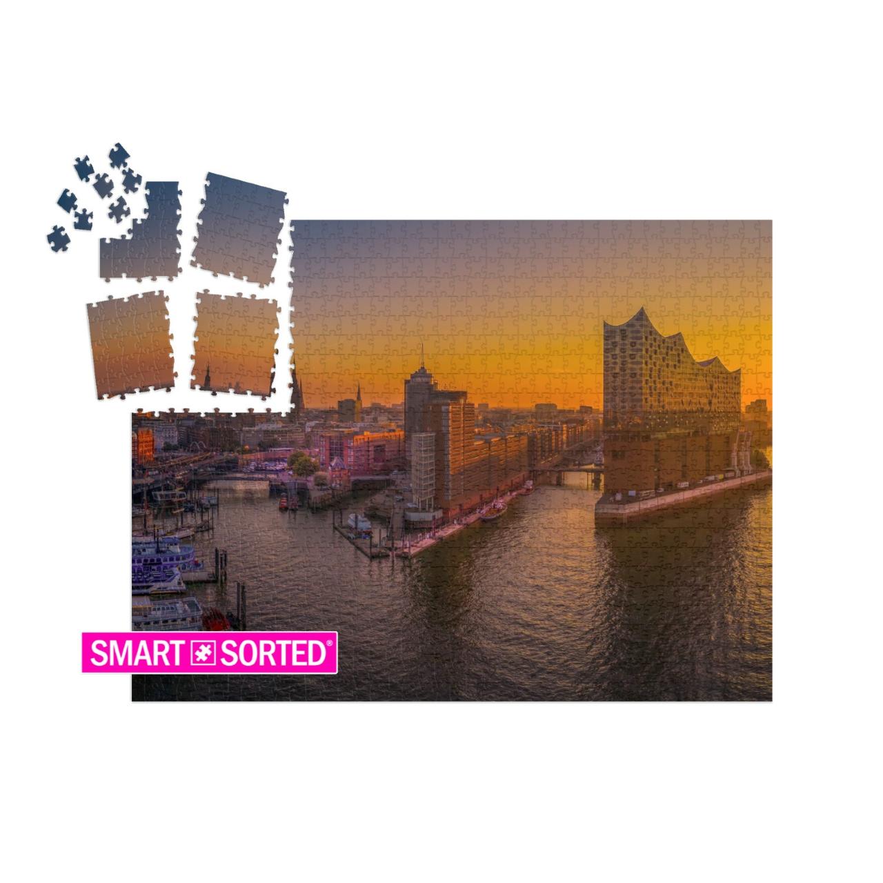 Sunrise in Hamburg with the Elbe Philharmonic Hall... | SMART SORTED® | Jigsaw Puzzle with 1000 pieces