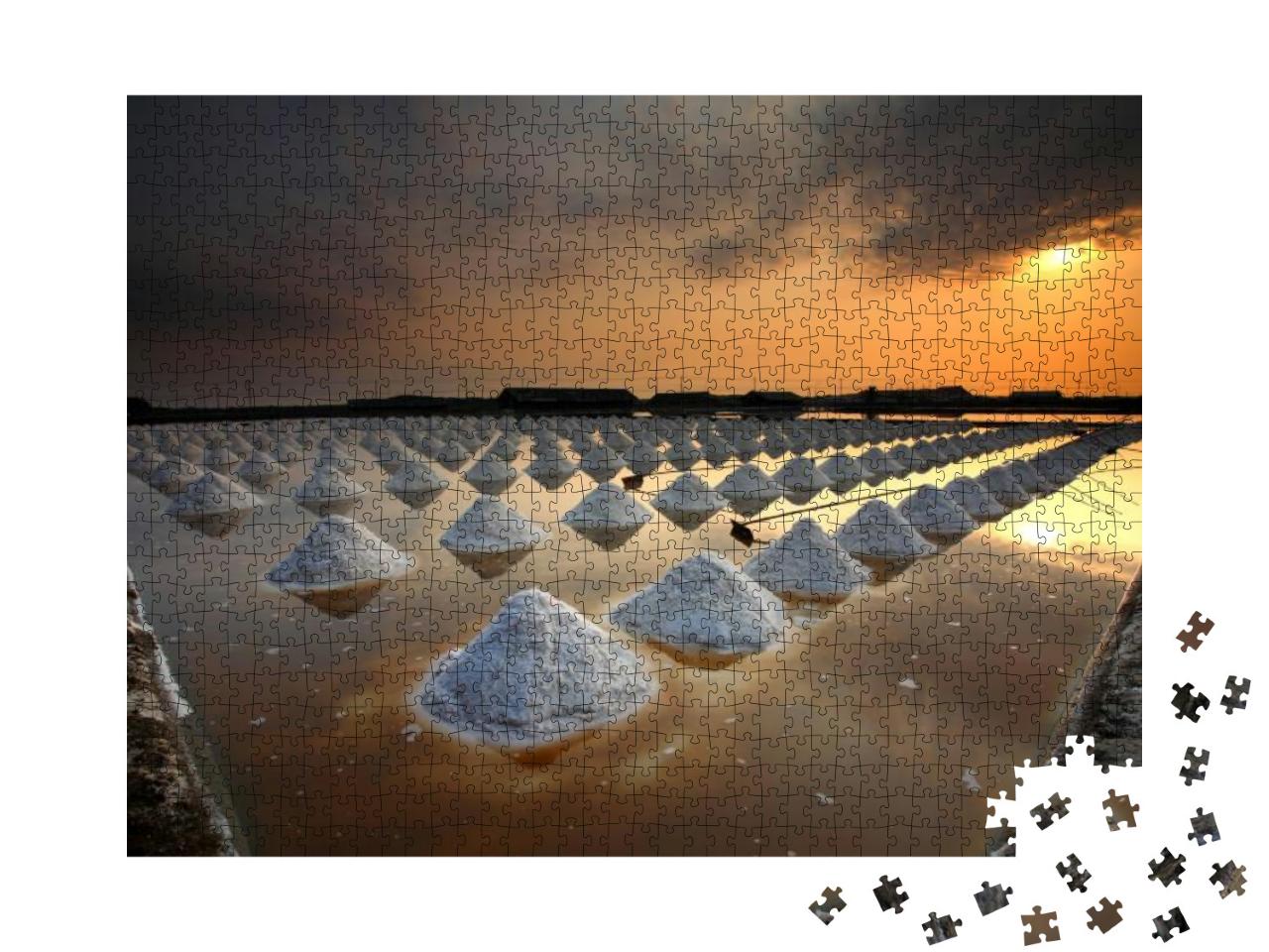 Salt Fields, Phetchaburi, Thailand... Jigsaw Puzzle with 1000 pieces