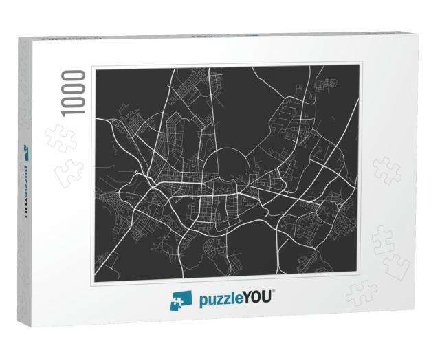 Urban City Map of Karlsruhe. Vector Illustration, Karlsru... Jigsaw Puzzle with 1000 pieces