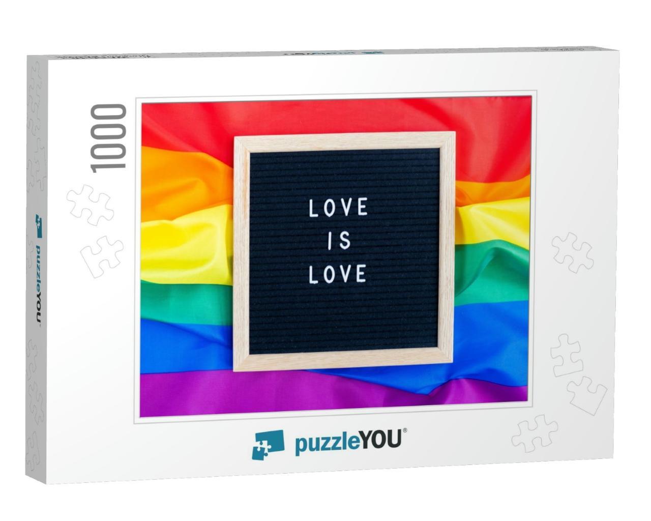 Mockup Made with the Lgbt Pride Flag with the Hear... Jigsaw Puzzle with 1000 pieces