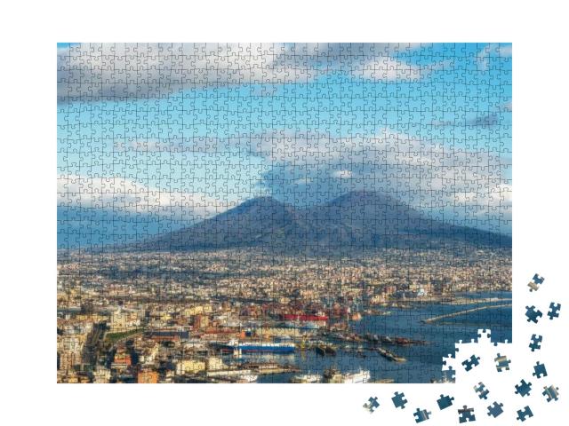 Naples City Under Volcano Vesuvius, Naples Bay Na... Jigsaw Puzzle with 1000 pieces