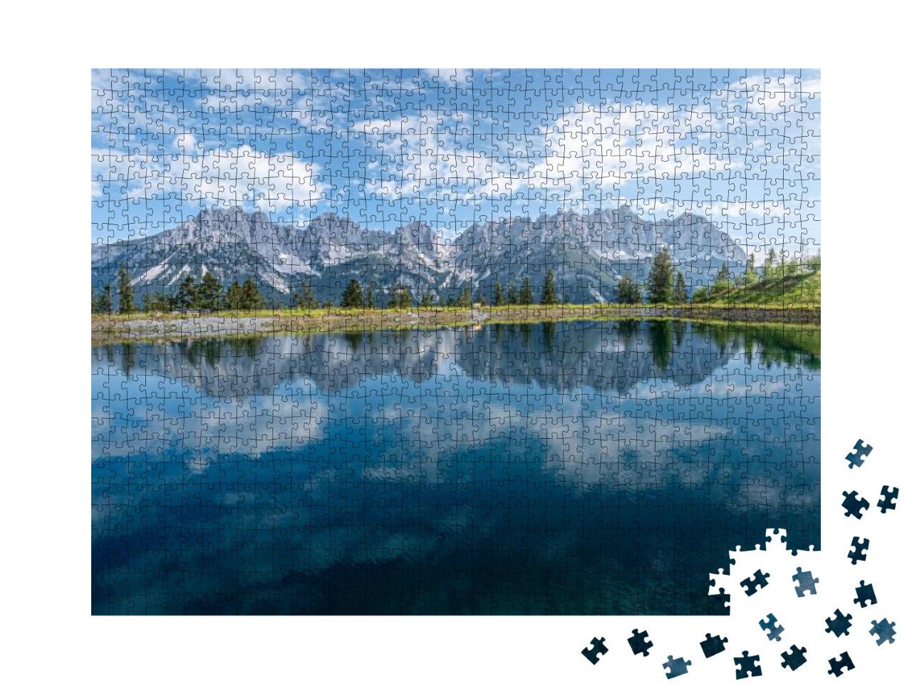 Mountain Lake in the Kitzbuehel Alps, Austria... Jigsaw Puzzle with 1000 pieces