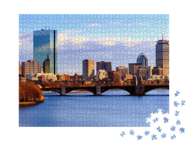 Back Bay Boston Skyline on a Summer Afternoon... Jigsaw Puzzle with 1000 pieces