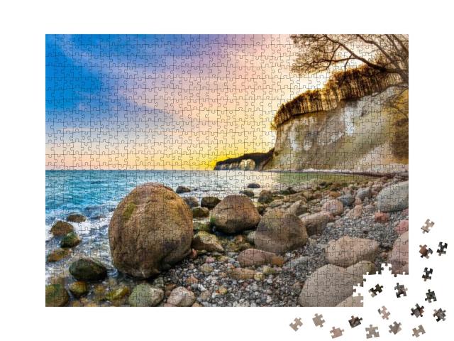 Sunset on Ruegen with the Baltic Sea & the Limestone Clif... Jigsaw Puzzle with 1000 pieces