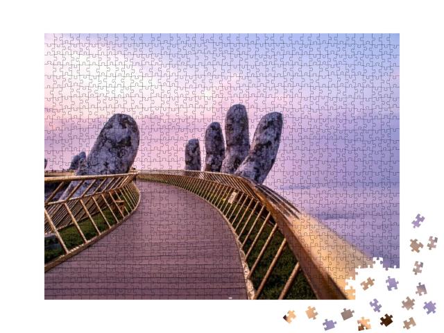 The Golden Bridge At Bana Hills, Da Nang, Vietnam, Known... Jigsaw Puzzle with 1000 pieces