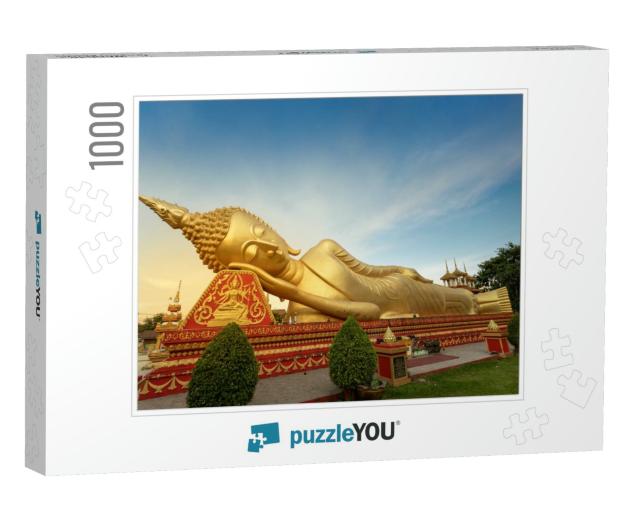 Reclining Buddha Statue in Laos, Vientiane Laos, Buddha S... Jigsaw Puzzle with 1000 pieces