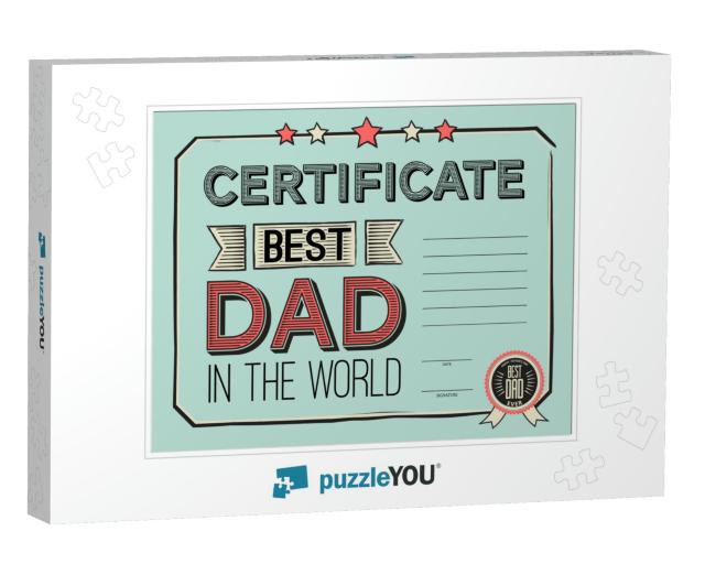 Template Diploma Congratulations for Fathers Day... Jigsaw Puzzle