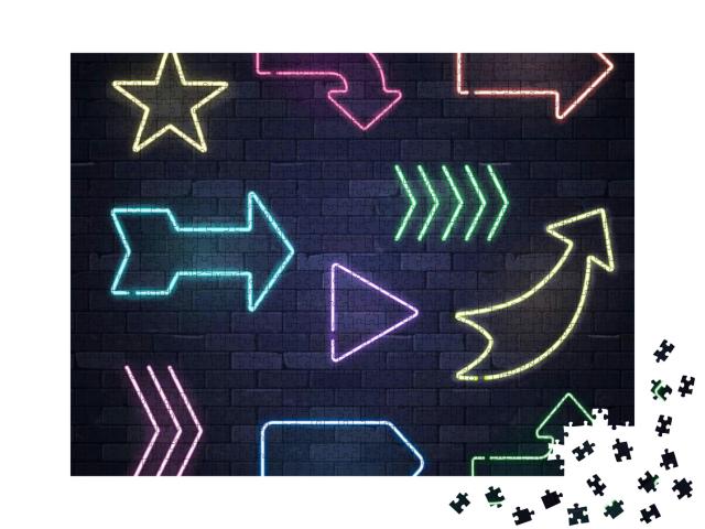 Set of Neon Frame Star Arrows Pointers Signs Light Electr... Jigsaw Puzzle with 1000 pieces