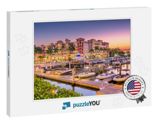 Naples, Florida, USA Town Skyline on the Water At Dawn... Jigsaw Puzzle