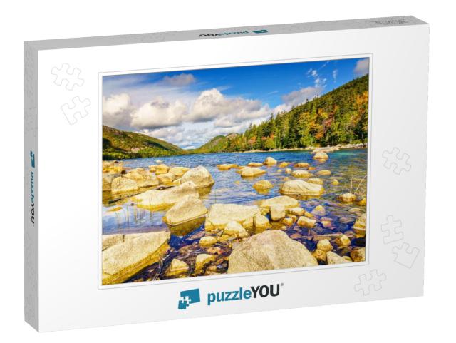 Scenic View of Jordan Pond in Acadia National Park in Mai... Jigsaw Puzzle