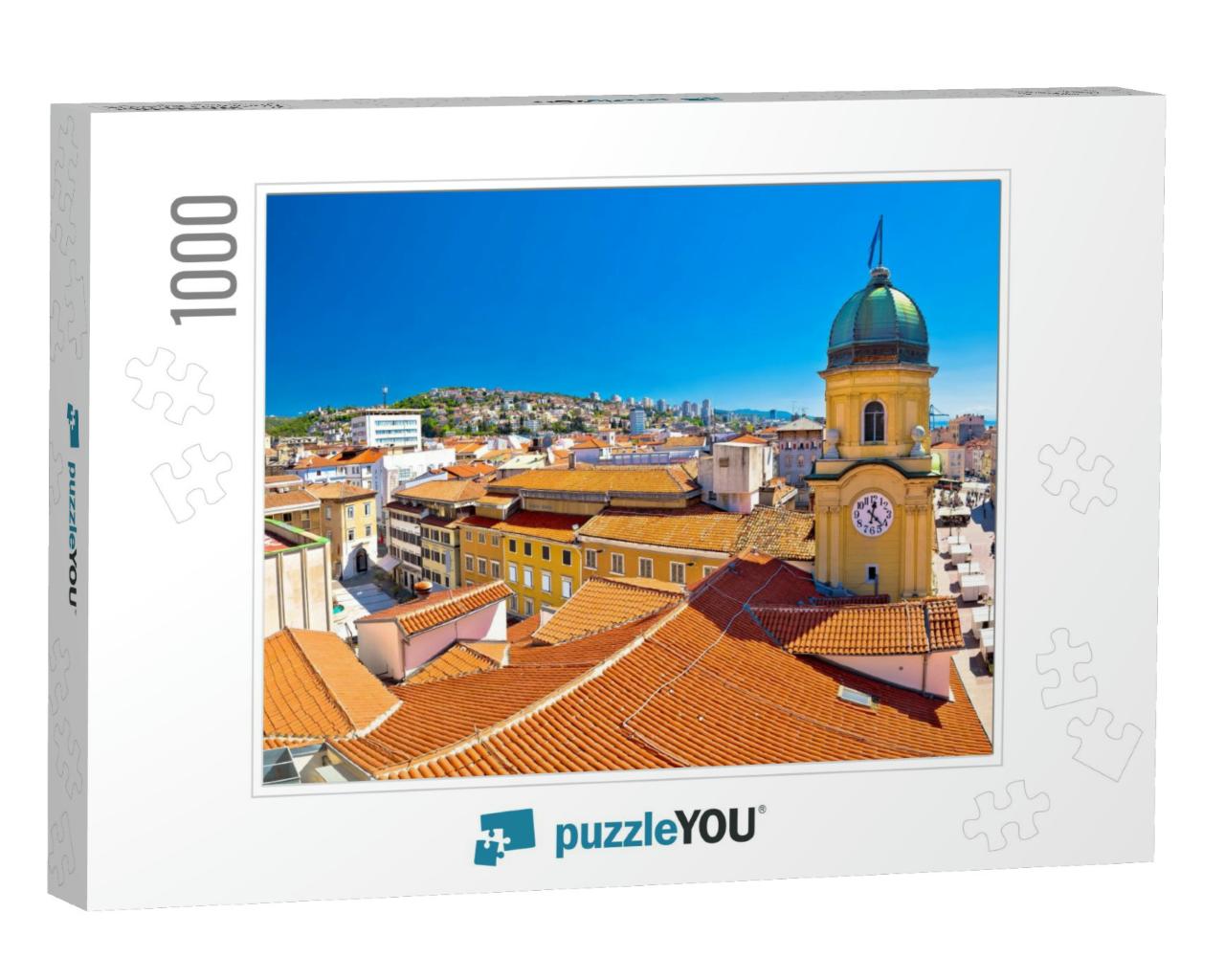 City of Rijeka Clock Tower & Central Square Panorama, Kva... Jigsaw Puzzle with 1000 pieces