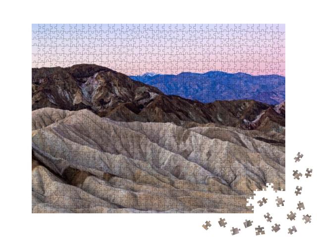 Badlands & the Black Mountains Light Up Purple & Pink wit... Jigsaw Puzzle with 1000 pieces