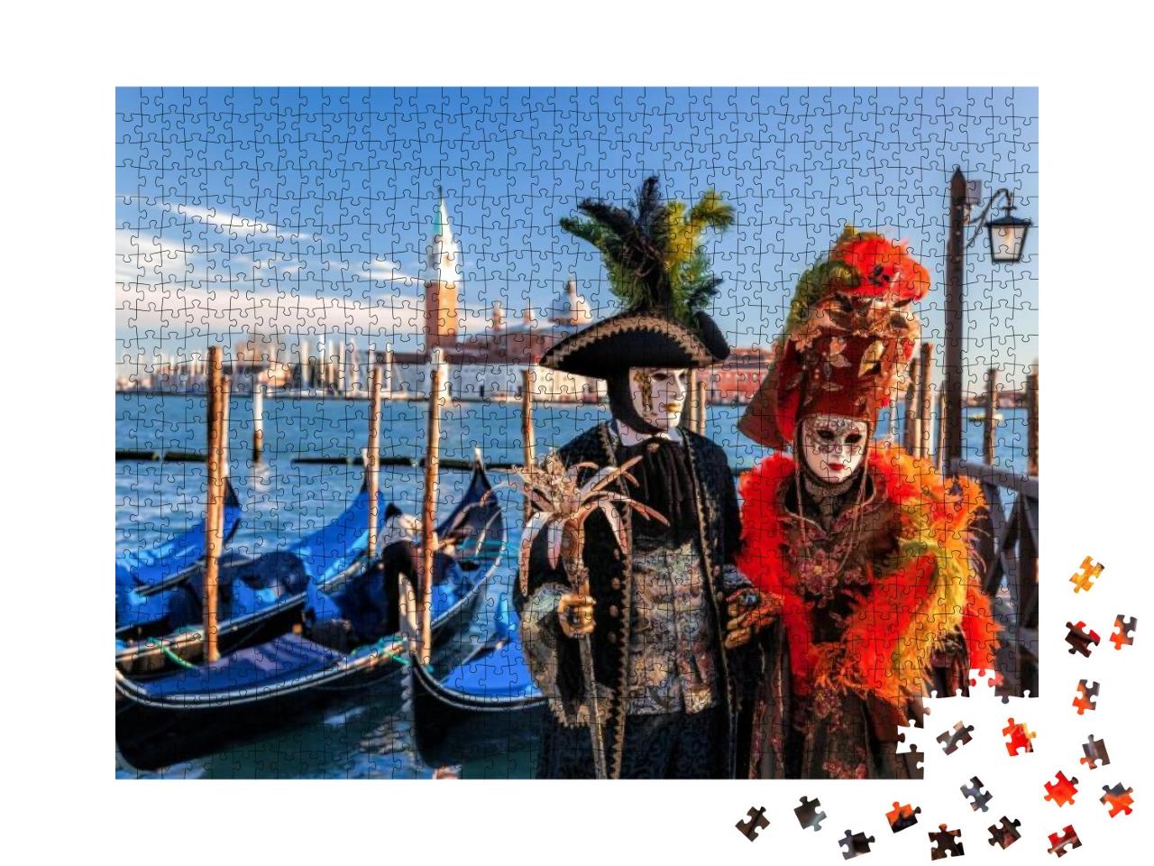 Colorful Carnival Masks At a Traditional Festival in Veni... Jigsaw Puzzle with 1000 pieces