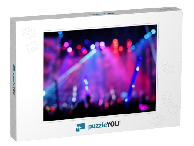 Defocused Entertainment Concert Lighting on Stage, Blurre... Jigsaw Puzzle