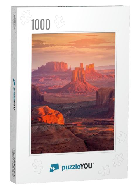Beautiful Sunrise in Hunts Mesa Navajo Tribal Majesty Pla... Jigsaw Puzzle with 1000 pieces
