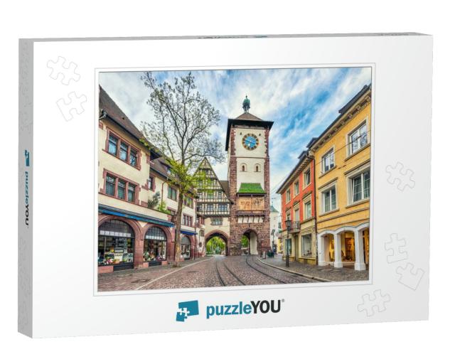 Schwabentor - Historical City Gate in Freiburg Im Breisga... Jigsaw Puzzle