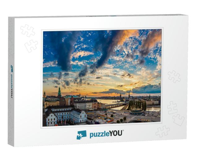 Night View of Gamla Stan, the Old Part of Stockholm, Swed... Jigsaw Puzzle