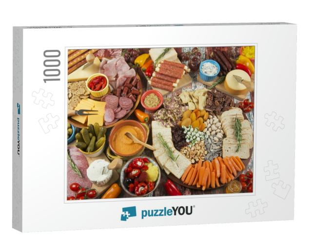 Assortment of Charcuterie Boards Photo Collage Jigsaw Puzzle with 1000 pieces