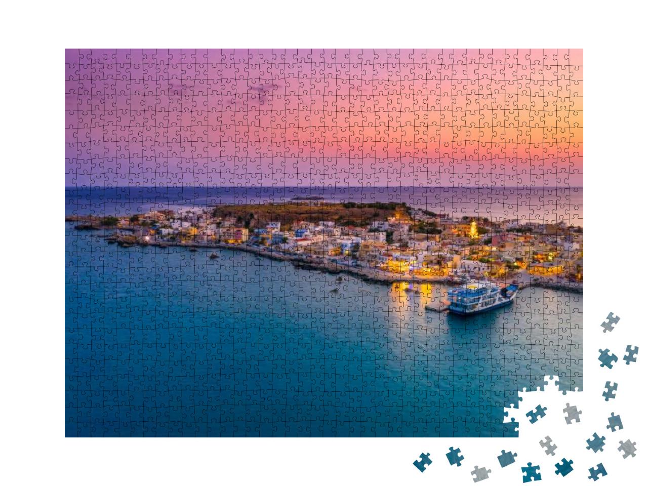High Night View of Traditional Village of Paleochora At S... Jigsaw Puzzle with 1000 pieces
