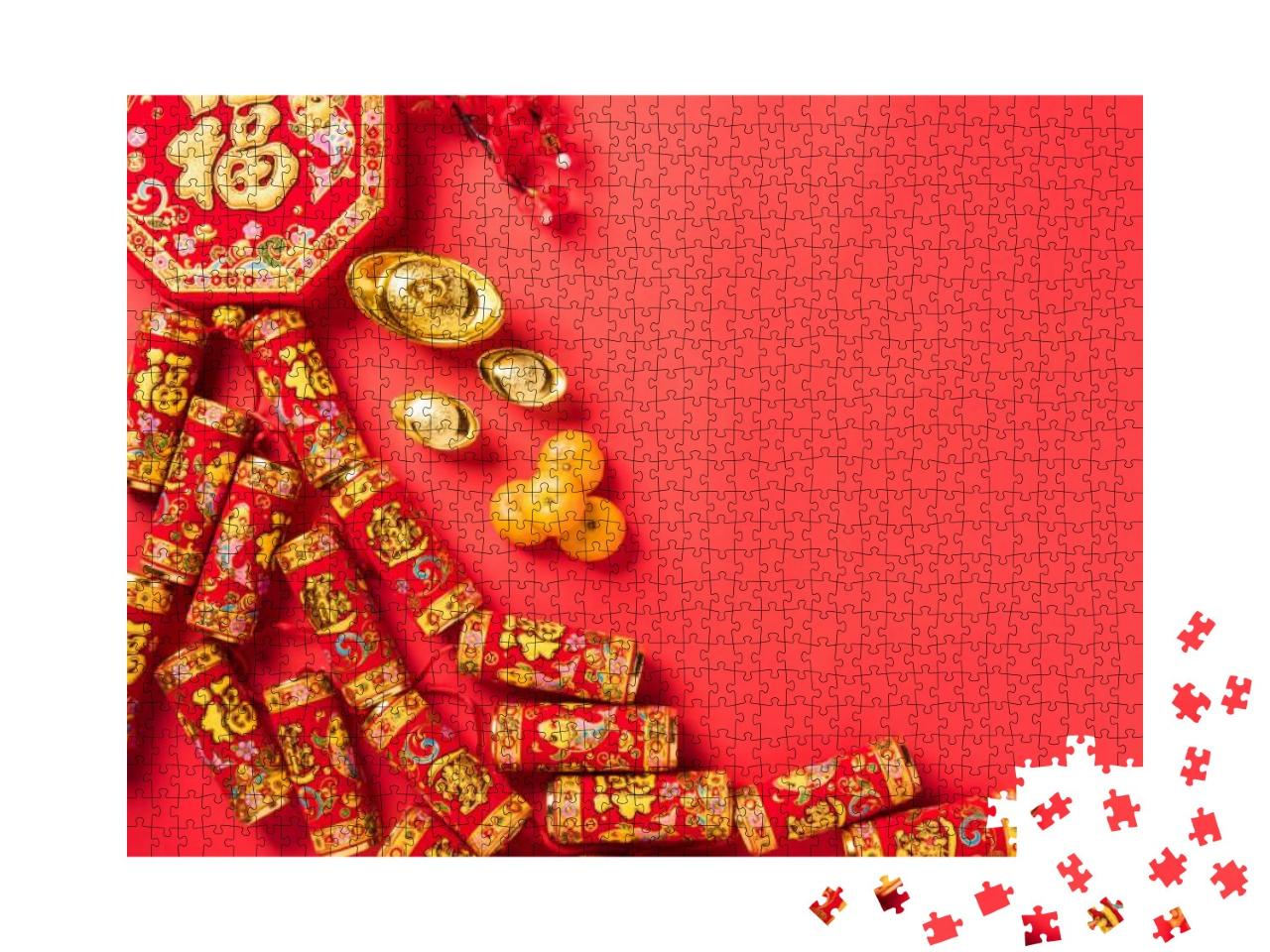 Chinese New Year 2021 Festival, Flat Lay Top View... Jigsaw Puzzle with 1000 pieces
