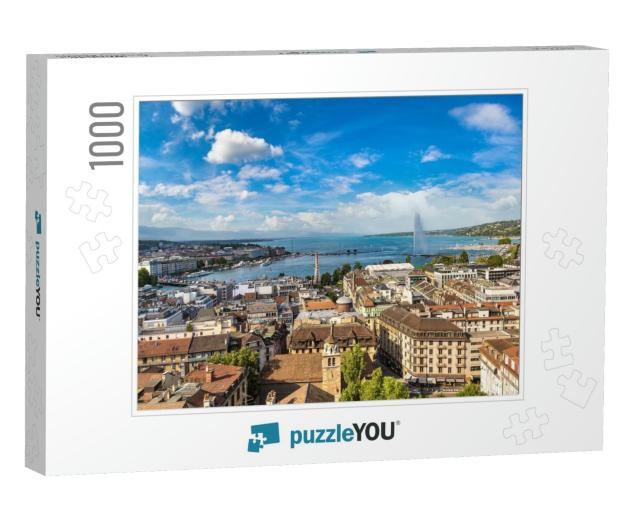 Panoramic Aerial View of Geneva in a Beautiful Summer Day... Jigsaw Puzzle with 1000 pieces