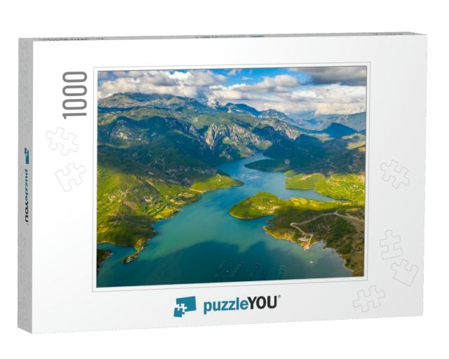 The Stunning Lakes of Albania. Aerial View... Jigsaw Puzzle with 1000 pieces