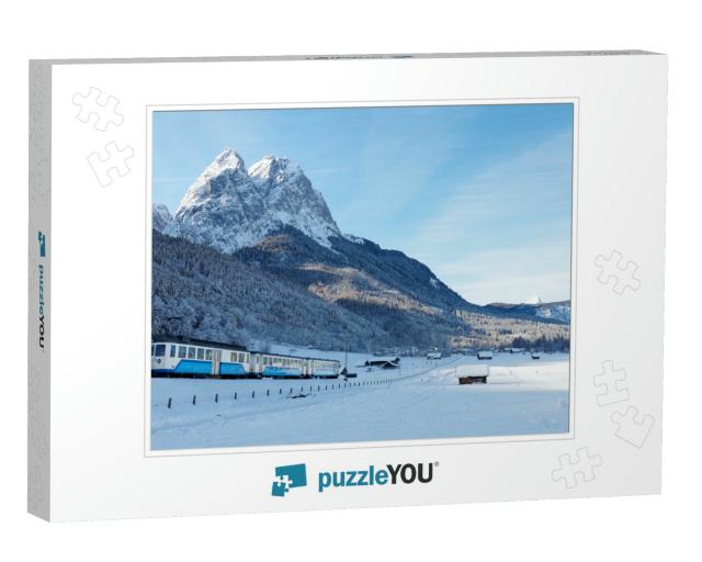 A Zugspitze Cogwheel Train Traveling At the Foothills of... Jigsaw Puzzle