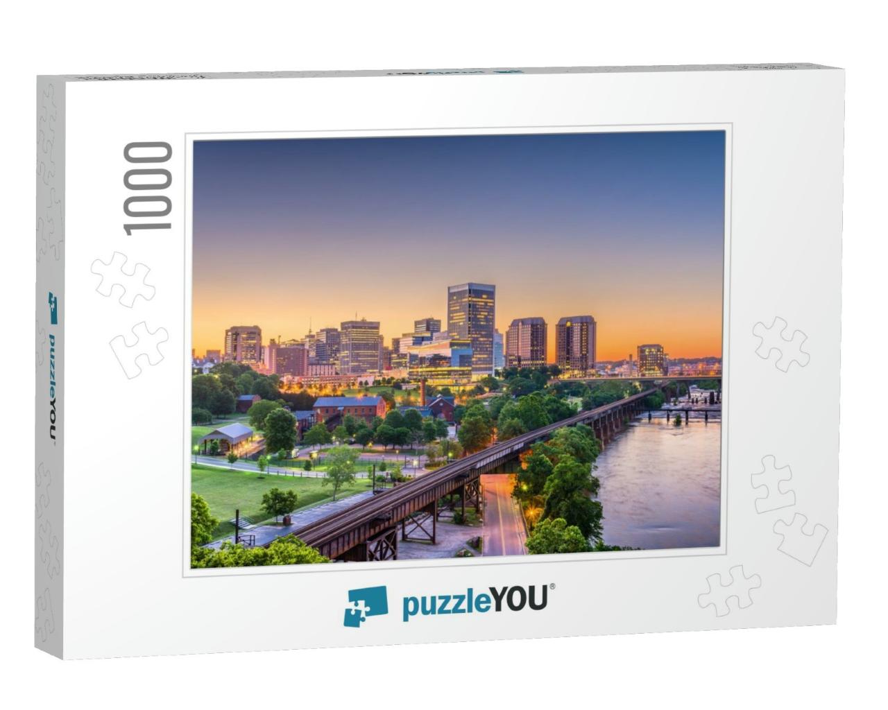 Richmond, Virginia, USA Downtown Skyline on the River At T... Jigsaw Puzzle with 1000 pieces